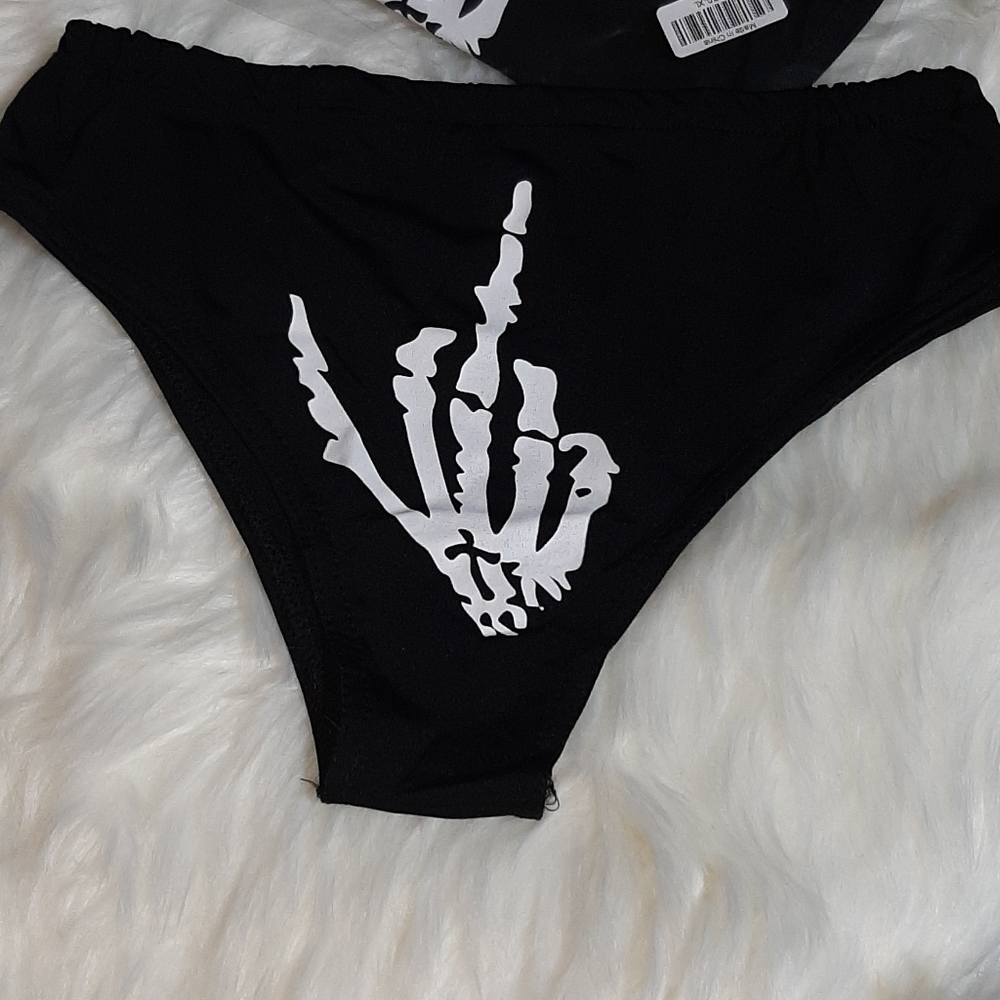 (2) Skeleton Hand Graphic Panties